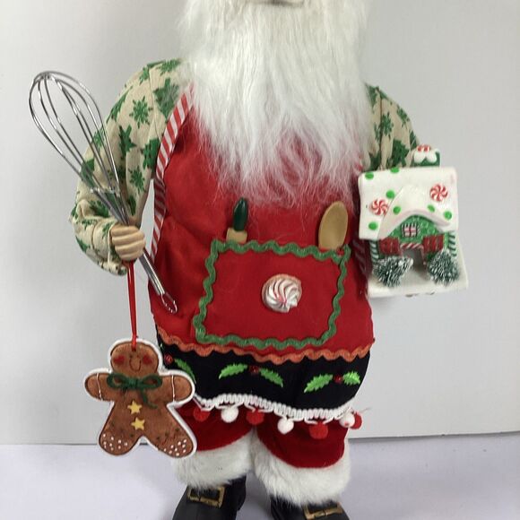 North Pole Santa Chef Gingerbread Figure Christmas Kitchen Decor Baker 19" - Picture 3 of 11